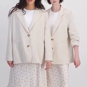 Brand New Macys And Now This Women's Tan Linen Blazer Size Large